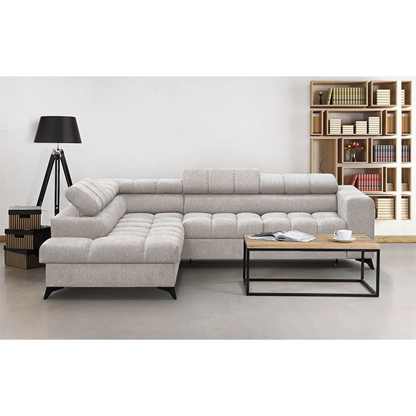 Vito L Corner Sofabed In Cream Fabric